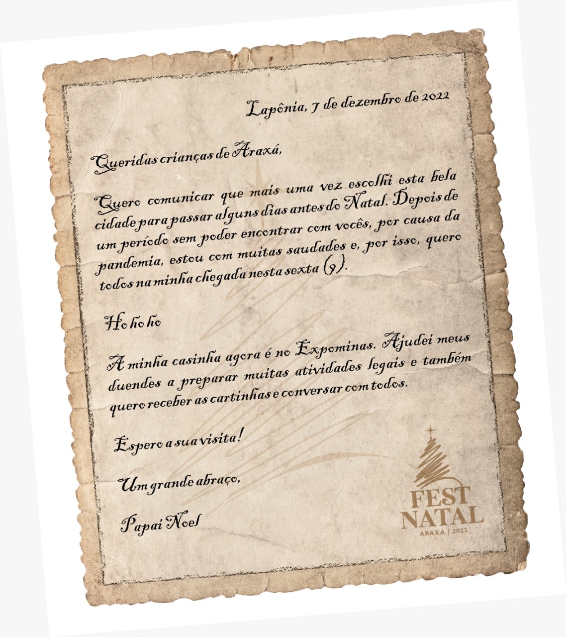 FestNatal começa nesta sexta (9) com chegada do Papai Noel; confira a programação