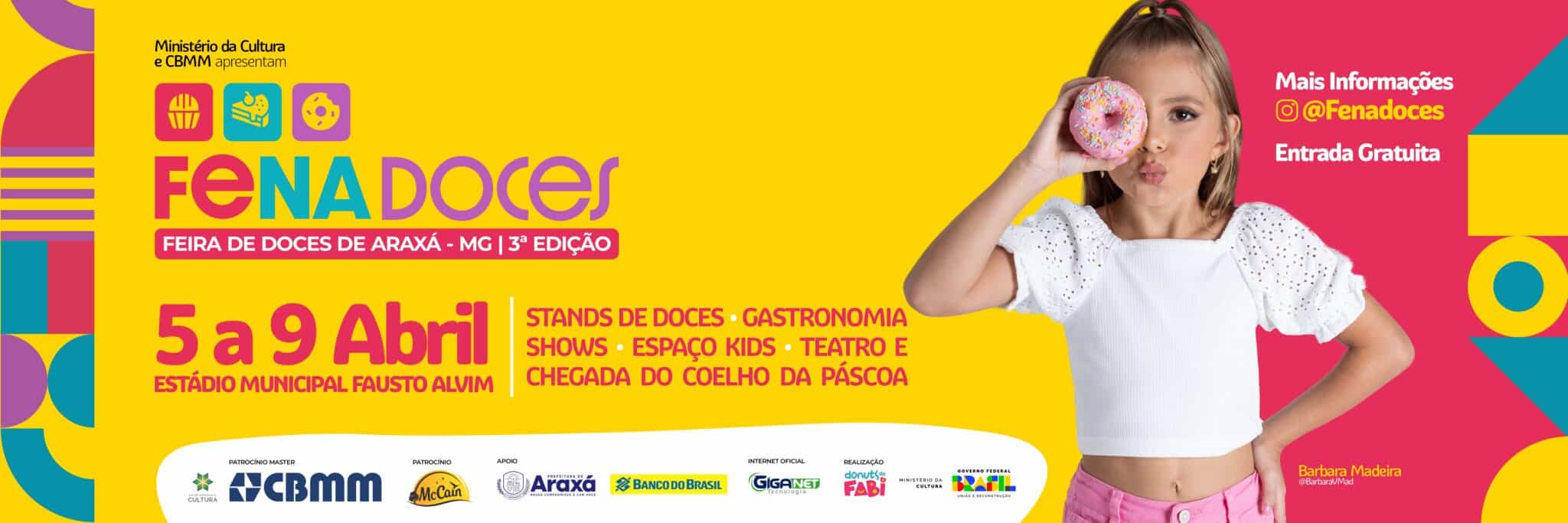 3ª Fenadoces – RELEASE 1: Fenadoces 2023 vai acontecer em novo local e promete ser ainda maior e mais saborosa