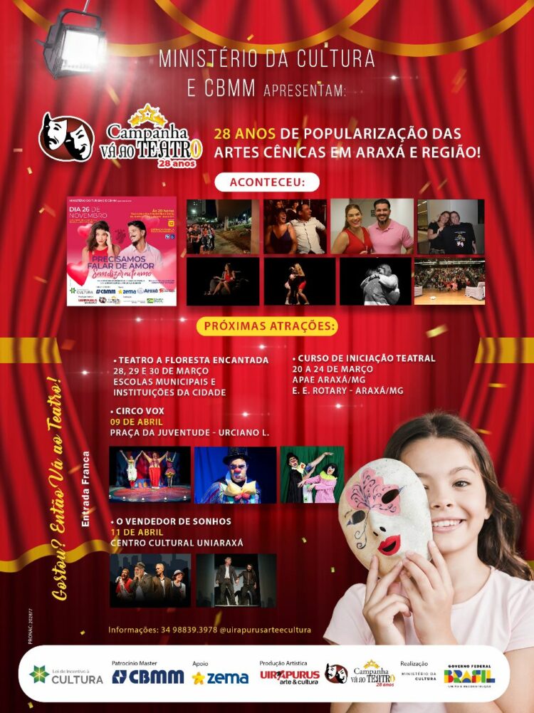 CAMPANHA VÁ AO TEATRO 28 ANOS DE P0PULARIZAÇÃO APRESENTA FESTIVAL DE ATRAÇÕES