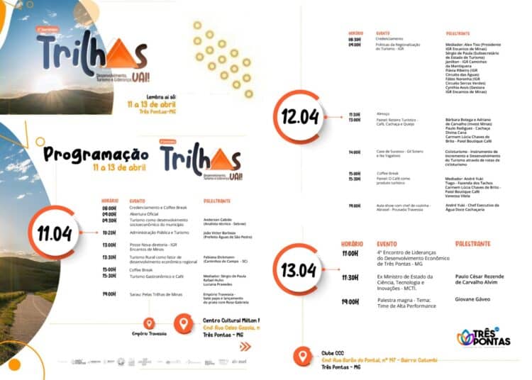 Abrasel Sul de Minas é apoiadora do 2º Seminário Trilhas: Turismo, Desenvolvimento e Liderança, Uai!