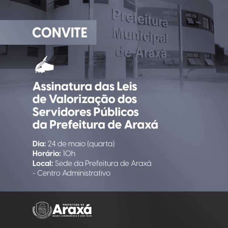 Convite para assinatura das legislações de valorização dos servidores públicos municipais