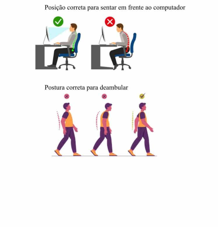 Cuidar da postura pode prevenir doenças e melhorar o rendimento no trabalho
