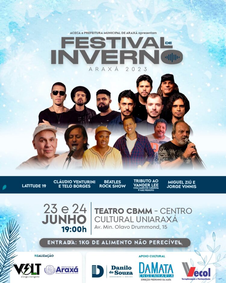Araxá recebe o Festival de Inverno nesta sexta e sábado
