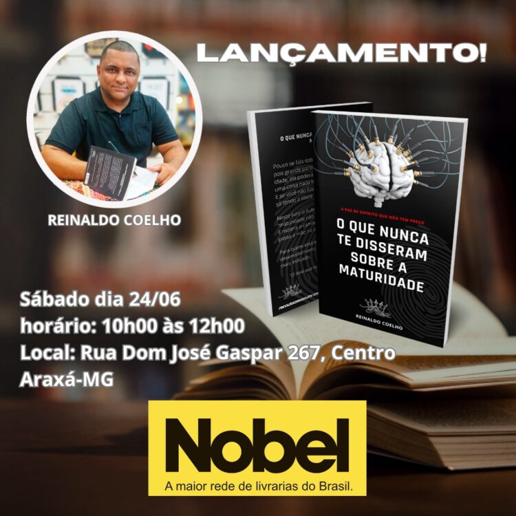 Manhã de autógrafos no próximo sábado (24/06) na livraria Nobel das 10 às 12h