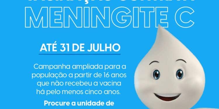 Campanha de Vacinação contra Meningite C é prorrogada até 31 de julho para pessoas a partir de 16 anos