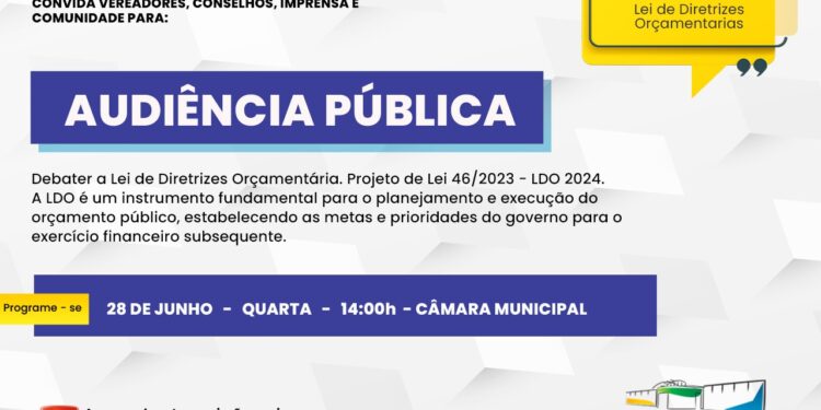 Convite: Audiência LDO 2024- 28/06/2023