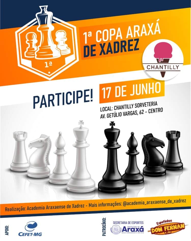 Secretaria Municipal de Esportes apoia 1ª Copa Araxá de Xadrez; evento acontece neste sábado
