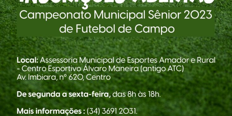 Prefeitura de Araxá abre inscrições para o Campeonato Municipal Sênior de Futebol de Campo