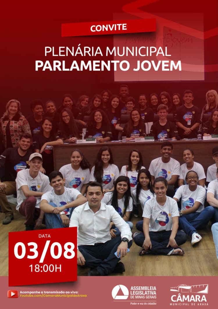Convite Plenária Municipal Parlamento Jovem Minas Araxá