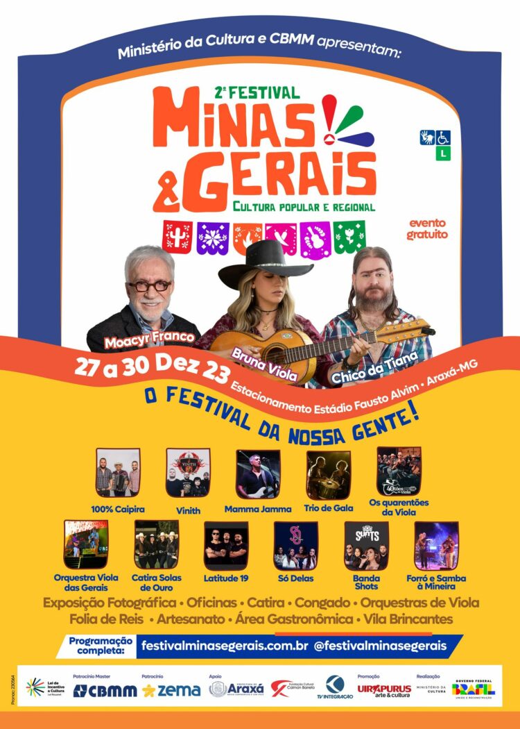 2º Festival Minas & Gerais recebe Moacyr Franco e Bruna Viola