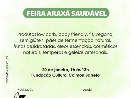4ª edição da Feira Araxá Saudável acontece neste sábado (20), na Fundação Cultural Calmon Barreto