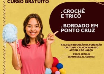 Ateliê de Tecelagem está com 40 vagas abertas para os cursos de Bordado em Ponto Cruz e Crochê e Tricô