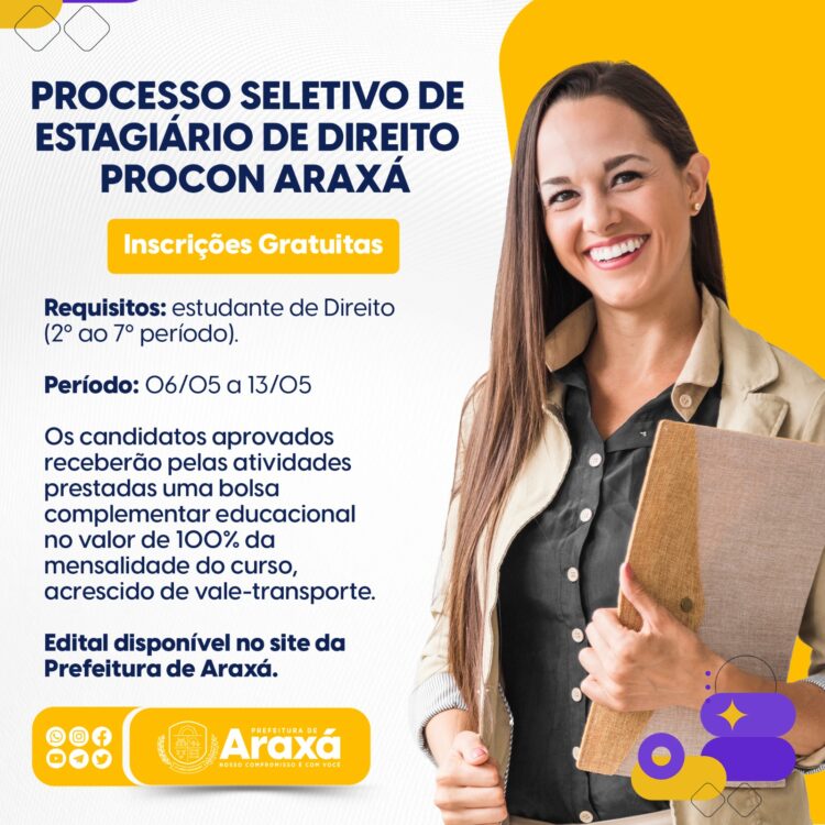 Procon abre processo seletivo de estágio para estudantes de graduação em direito a partir da próxima segunda-feira (6)