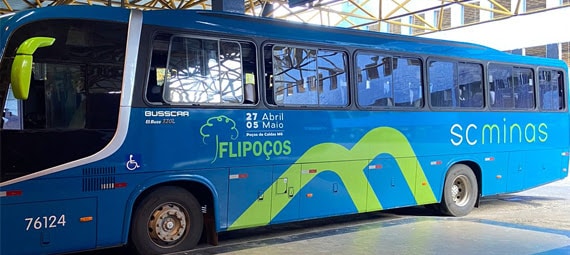 Venha para o Flipoços 2024 com a segurança e comodidade da Viação Santa Cruz