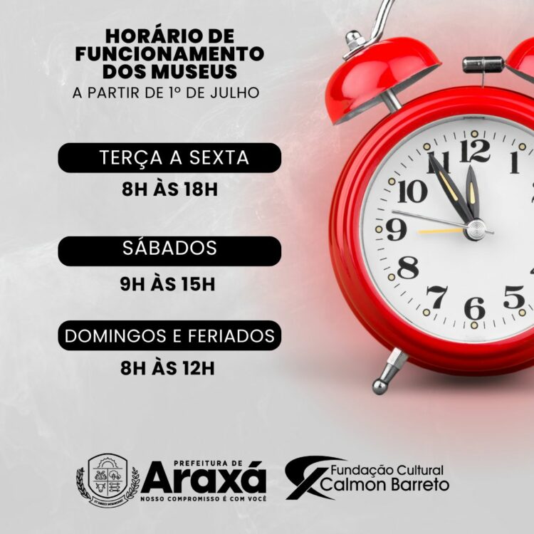 Museus de Araxá têm novo horário de funcionamento a partir da próxima segunda (1°)