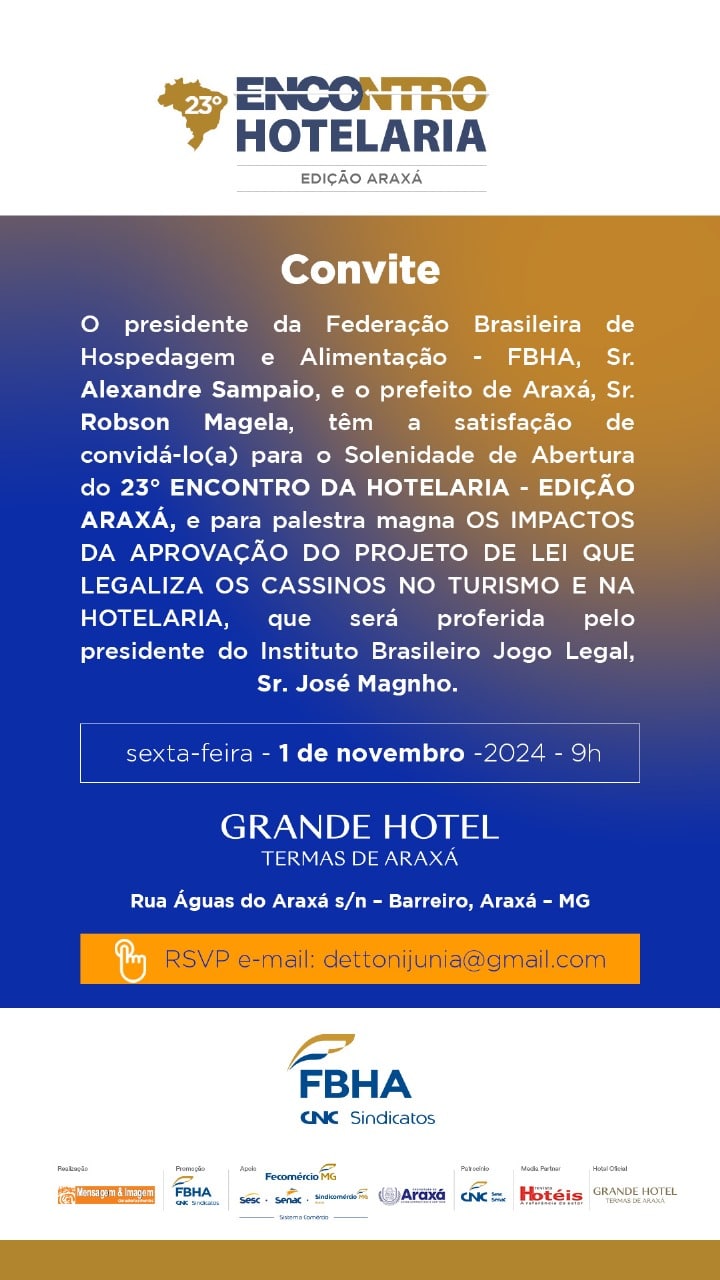 Encontro da Hotelaria acontece em Araxá  Encerramento vai contar com Show em homenagem ao Clube da Esquina