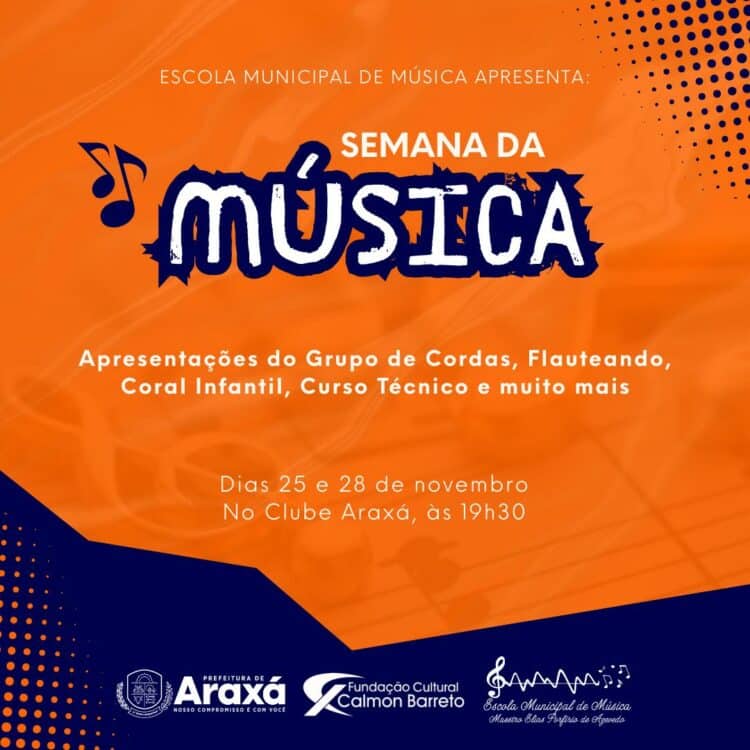 Semana da Música é realizada em Araxá com programação gratuita nos dias 25 e 28 de novembro