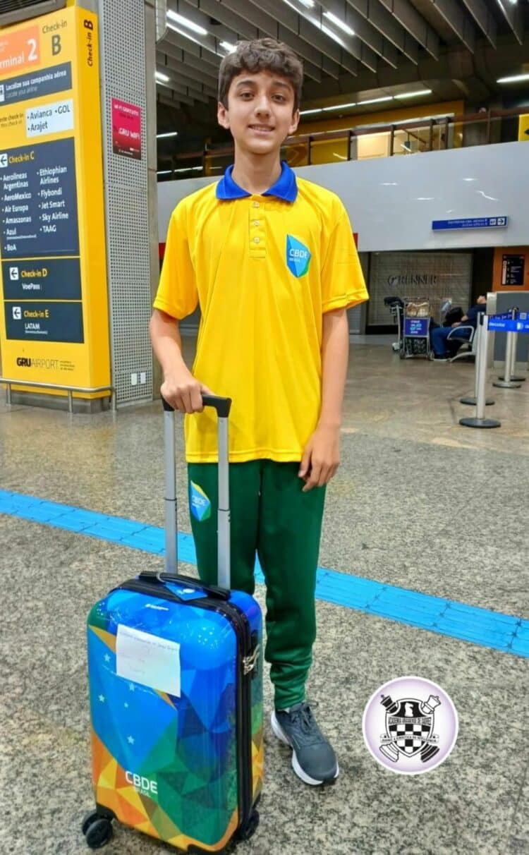 Enxadrista araxaense representará o Brasil nos Jogos Sul-americano Escolares 2024 na Colômbia