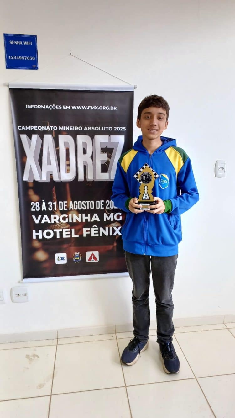 Araxaense Edgard é 3˚ lugar no Campeonato Mineiro de Xadrez Clássico Absoluto 2025