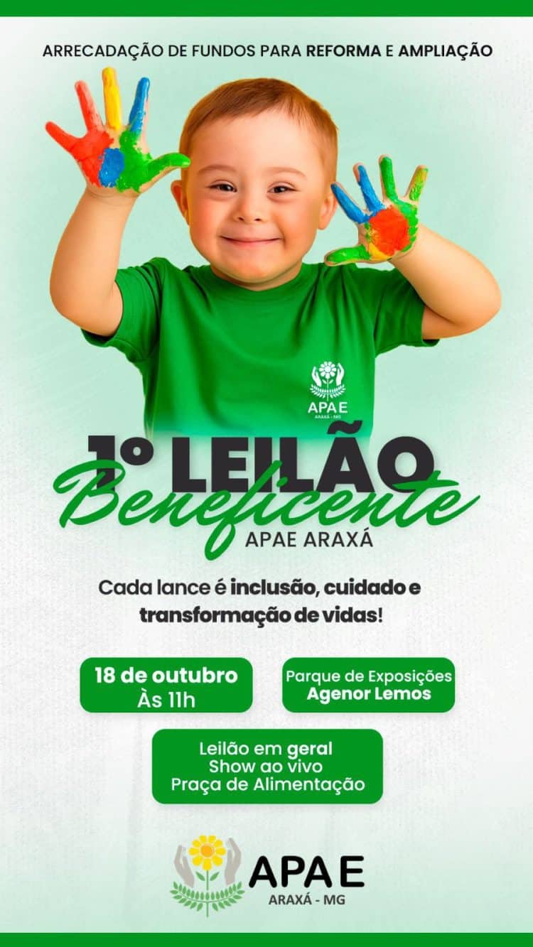 APAE Araxá realiza 1º Leilão Beneficente para ampliar o número de atendimentos