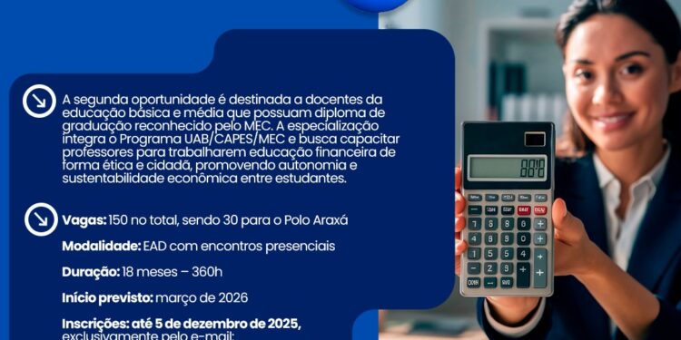 Últimos dias para se inscrever nos cursos gratuitos de graduação em Gestão do Agronegócio e especialização em Educação Financeira; inscrições encerram nesta sexta-feira (5)