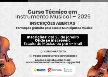 Prefeitura de Araxá abre inscrições para curso técnico em Instrumento Musical