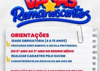 Encaminhamento para vagas remanescentes da rede de ensino começa em 27 de janeiro