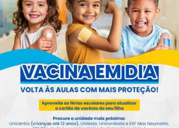 Saúde convoca crianças e adolescentes para atualização do cartão de vacinas durante as férias escolares