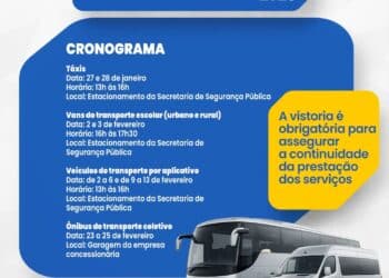 Segurança Pública divulga cronograma de vistorias dos veículos do transporte público de passageiros em Araxá