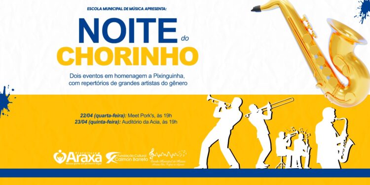 Escola Municipal de Música promove a Noite do Chorinho nos dias 22 e 23 de abril