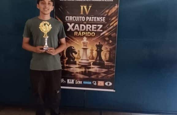 MN EDGARD É CAMPEÃO DA 2ª ETAPA DO CIRCUITO PATENSE DE XADREZ RÁPIDO 2026