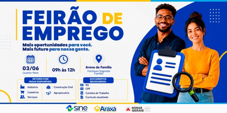 Feirão do Emprego oferece cerca de 600 vagas nesta quarta-feira (03) em Araxá