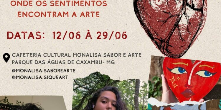 No Parque de Caxambu na CAFETERIA MONALISA, última semana para conhecer  a exposição “CORAÇÕES” da artista MONALISA.