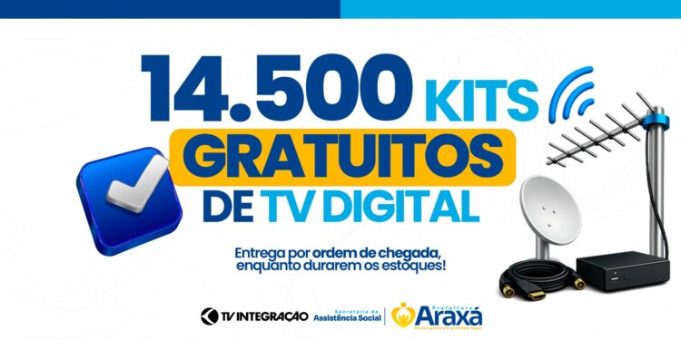 Moradores de Araxá receberão kits gratuitos de TV digital; veja como retirar