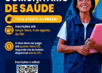 Inscrições para processo seletivo de Agentes Comunitários de Saúde terminam nesta terça-feira; taxa deve ser paga até quarta (5)