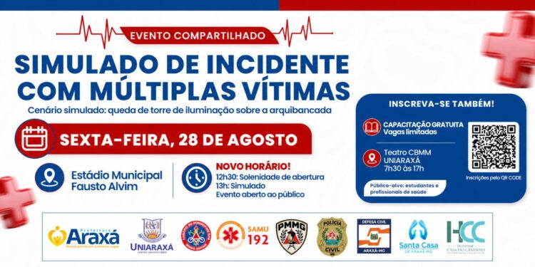 Araxá realiza simulado de incidente com múltiplas vítimas na próxima sexta (28)
